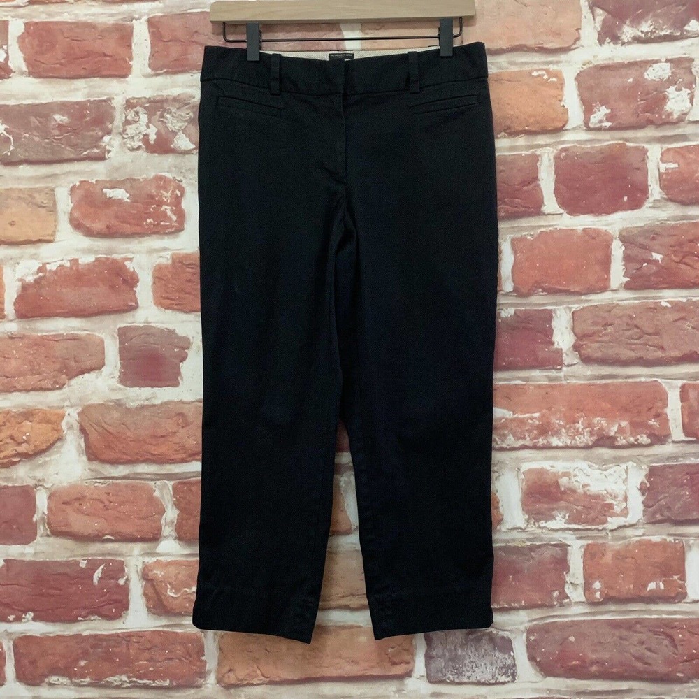 Talbots The Perfect Crop Curvy Pants Women's 4P Plain Black Cropped Stretchy